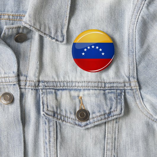 Glossy Round Venezuela vlag Ronde Button 5,7 Cm (In situ)