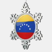 Glossy Round Venezuela vlag Tin Sneeuwvlok Ornament (Rechts)