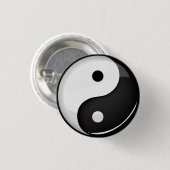 Glossy Round Yin Yang Symbol Ronde Button 3,2 Cm (Voorkant /achterkant)