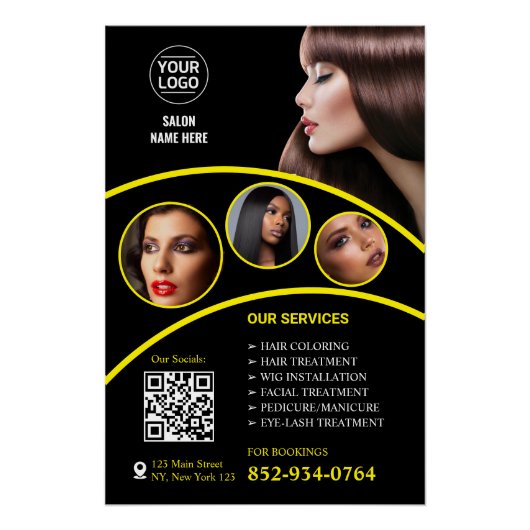Glossy Salon Business Services Poster (Voorkant)