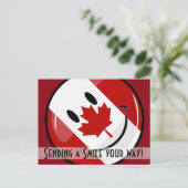 Glossy Smiling Canadian Flag Briefkaart (Staand voorkant)