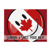 Glossy Smiling Canadian Flag