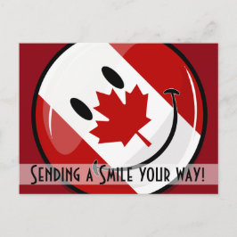 Glossy Smiling Canadian Flag Briefkaart