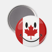 Glossy Smiling Canadian Flag Magneet (Voorkant / Achterkant)