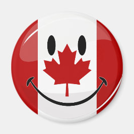 Glossy Smiling Canadian Flag Magneet