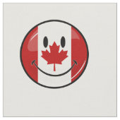 Glossy Smiling Canadian Flag Stof (Close Up)