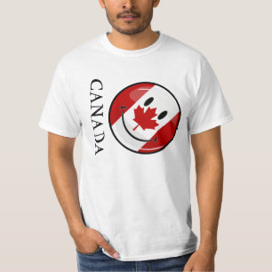 Glossy Smiling Canadian Flag T-shirt
