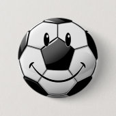 Glossy Smiling Toon Voetbal Ronde Button 5,7 Cm (Voorkant)
