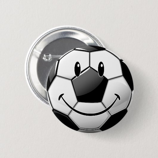 Glossy Smiling Toon Voetbal Ronde Button 5,7 Cm (Voorkant /achterkant)