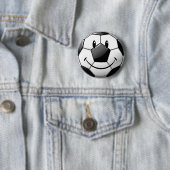 Glossy Smiling Toon Voetbal Ronde Button 5,7 Cm (In situ)