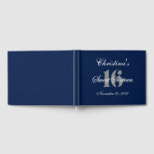 Glossy Sweet 16 Silver Glitter Custom Guest Book Gastenboek (Volledig)