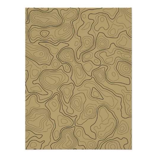 Glossy Topography Map Poster (Voorkant)