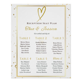 Glossy We doen wit en goud zitplan Perfect Poster