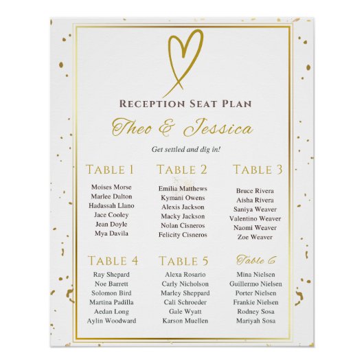 Glossy We doen wit en goud zitplan Perfect Poster (Voorkant)