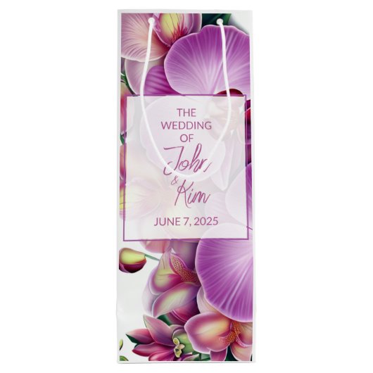 Glossy Wedding Wine Gift Bag Wijn Cadeautas (Achterkant)