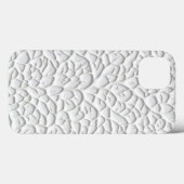 Glossy White iPhone Case with Textured Branch (Achterkant (horizontaal))