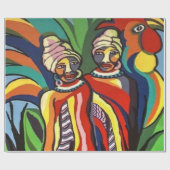 Glossy Wrapping Paper, Afrikaanse Vrouwenpapegaai Cadeaupapier (Vlak)