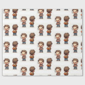 Glossy Wrapping Paper April Fool's Day Fishing Boy Cadeaupapier (Vlak)