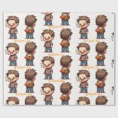 Glossy Wrapping Paper April Fool's Day Fishing Cadeaupapier (Vlak)