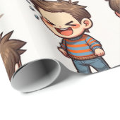 Glossy Wrapping Paper April Fool's Day Fishing Cadeaupapier (Rol Hoek)