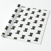 Glossy Wrapping Paper Black Cat Green Eyes Cadeaupapier (Uitgerold)