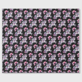 Glossy Wrapping Paper Black Pastel Unicorn  Cadeaupapier (Vlak)