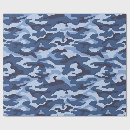 Glossy Wrapping Paper Blue Army Cadeaupapier (Vlak)