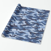 Glossy Wrapping Paper Blue Army Cadeaupapier (Uitgerold)