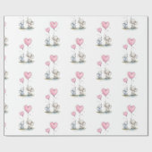 Glossy Wrapping Paper Blue Beige Elephant Balloon Cadeaupapier (Vlak)