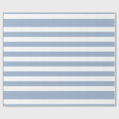 Glossy Wrapping Paper Blue & White Stripe Cadeaupapier (Vlak)