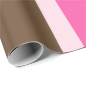 Glossy Wrapping Paper Brown & Pink Stripe  Cadeaupapier (Rol Hoek)