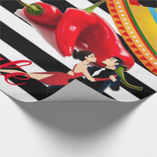 Glossy Wrapping Paper Caliente Mexicaans Cadeaupapier (Hoek)