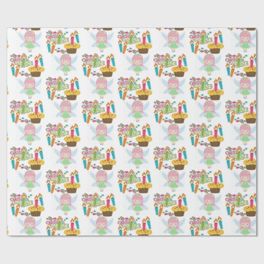 Glossy Wrapping Paper Maak een Wish Cupcake Cadeaupapier (Vlak)