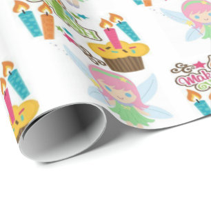Glossy Wrapping Paper Maak een Wish Cupcake Cadeaupapier