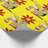 Glossy Wrapping Paper, Mexicaans Man Donkey Sombre Cadeaupapier (Hoek)