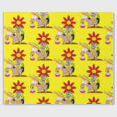 Glossy Wrapping Paper, Mexicaans Man Donkey Sombre Cadeaupapier (Vlak)