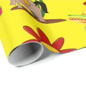 Glossy Wrapping Paper, Mexicaans Man Donkey Sombre Cadeaupapier (Rol Hoek)