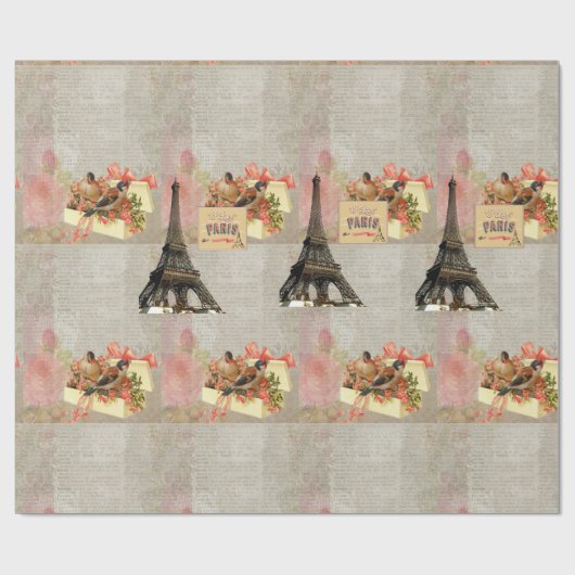 Glossy Wrapping Paper Paris Frankrijk Cadeaupapier (Vlak)