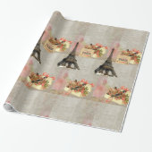 Glossy Wrapping Paper Paris Frankrijk Cadeaupapier (Uitgerold)