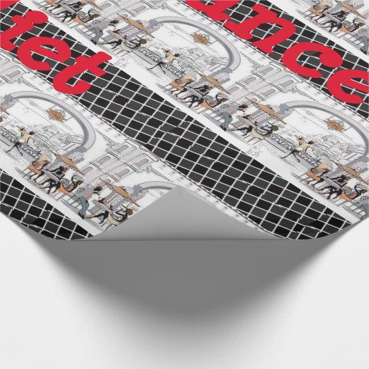 Glossy Wrapping Paper Paris Frankrijk Cadeaupapier (Hoek)