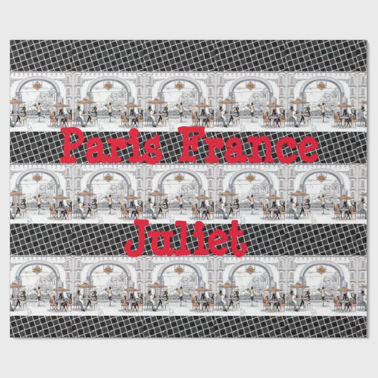 Glossy Wrapping Paper Paris Frankrijk Cadeaupapier (Vlak)