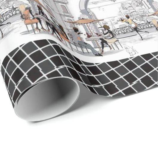 Glossy Wrapping Paper Paris Frankrijk Cadeaupapier (Rol Hoek)