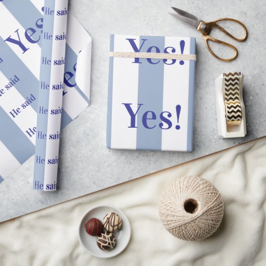 Glossy Wrapping Paper Pastel Colors He said Yes! Cadeaupapier (Crafts)