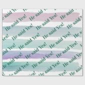 Glossy Wrapping Paper Pastel Colors He said Yes! Cadeaupapier (Vlak)
