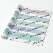 Glossy Wrapping Paper Pastel Colors He said Yes! Cadeaupapier (Uitgerold)