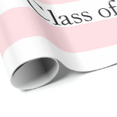 Glossy Wrapping Paper Pink Stripe Graduate 2026 Cadeaupapier (Rol Hoek)