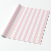 Glossy Wrapping Paper Pink & White Stripe  Cadeaupapier (Uitgerold)