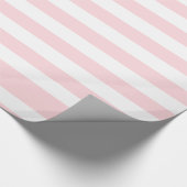 Glossy Wrapping Paper Pink & White Stripe  Cadeaupapier (Hoek)