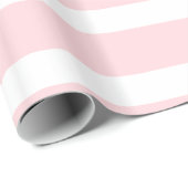 Glossy Wrapping Paper Pink & White Stripe  Cadeaupapier (Rol Hoek)