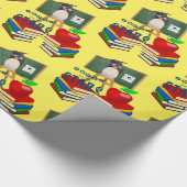 Glossy Wrapping Paper, schoolboeken Penguin Apple Cadeaupapier (Hoek)